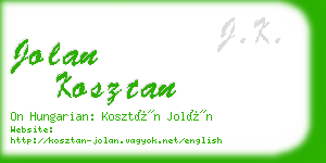 jolan kosztan business card